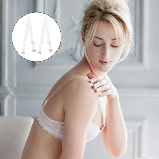 Bretelles Soutien Gorge Transparentes 1.2 Cm - 6 Paires Couleur: Transparent + Givré
