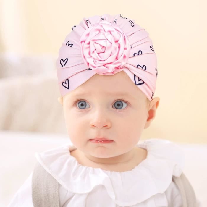 Bébé Fille Bandeau Cheveux, 3 Pièces Bonnet Turban Bébé Fille