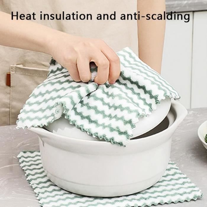 Microfibre Chiffon de nettoyage Réutilisable Multipurpose Dish Rags Absorbant  Cuisine Torchon pour la maison L