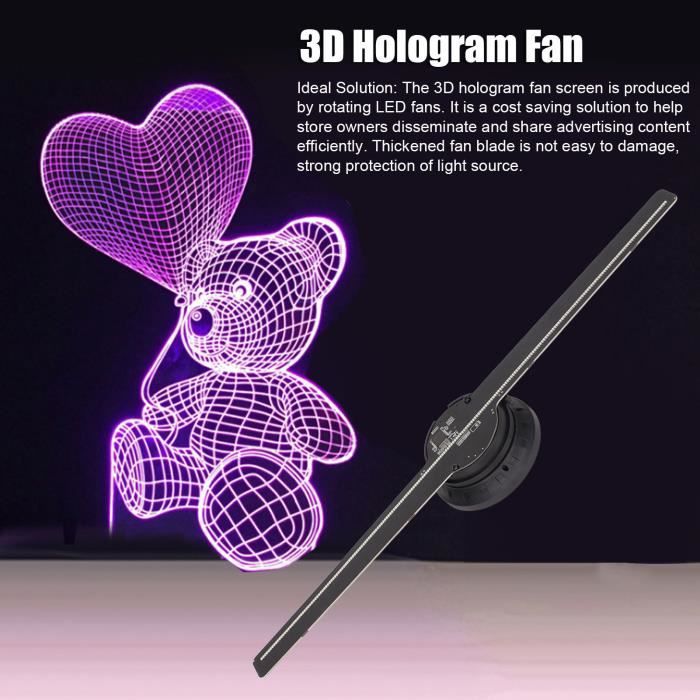 Cuque projecteur d'hologramme Ventilateur d'affichage publicitaire à LED  pour hologramme 3D pour enseignes de magasin d'affaires