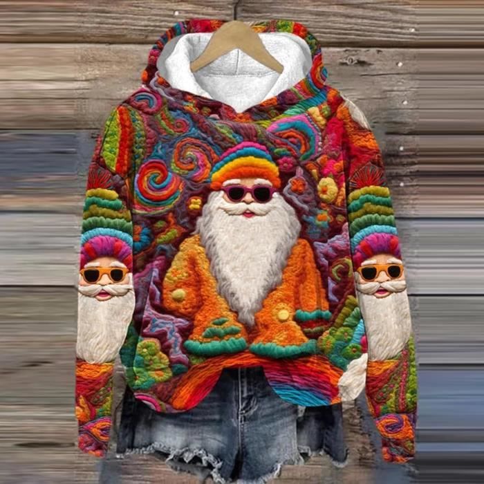 Sweat-shirt De Noël Rigolo Pour Femmes - Pull Manches Longues Ample Avec Motifs Festifs - Idéal Pour Les Fêtes Et Cadeau