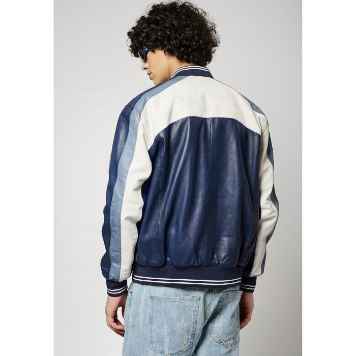 cuir bleu veste simili cuire homme