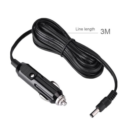 Adaptateur Secteur Allume-Cigare 12V 5A Avec LED Et Câble 1.5m - Prise DC 5.5x2.1mm Pour Caméra Recul, Vidéosurveillance, GPS Voiture