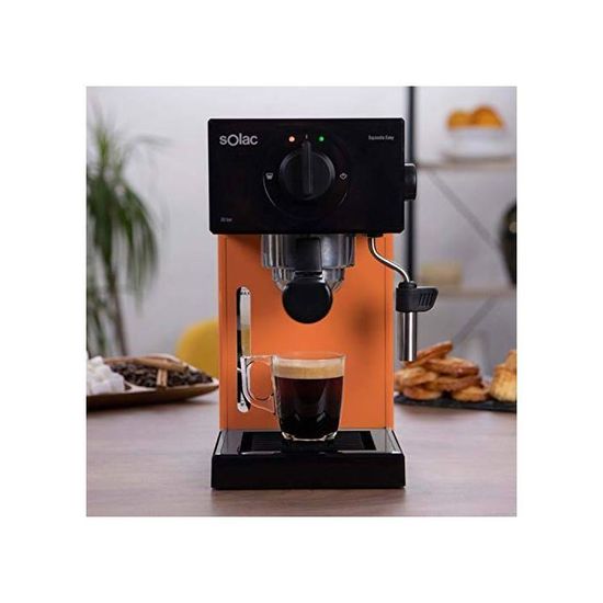 Solac CE4503 Squissita Easy Orange - Machine à expresso 1050W, 20 bars,  Réservoir 1,5L, pour dosette et moulu, Système Double Cream, - Cdiscount  Electroménager