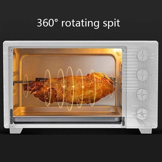 Four Électrique De Table Ventilé 30L BEHOME - Jusqu'à 230°C, Minuteur 60 Min, Gril Et Plaque Inclus