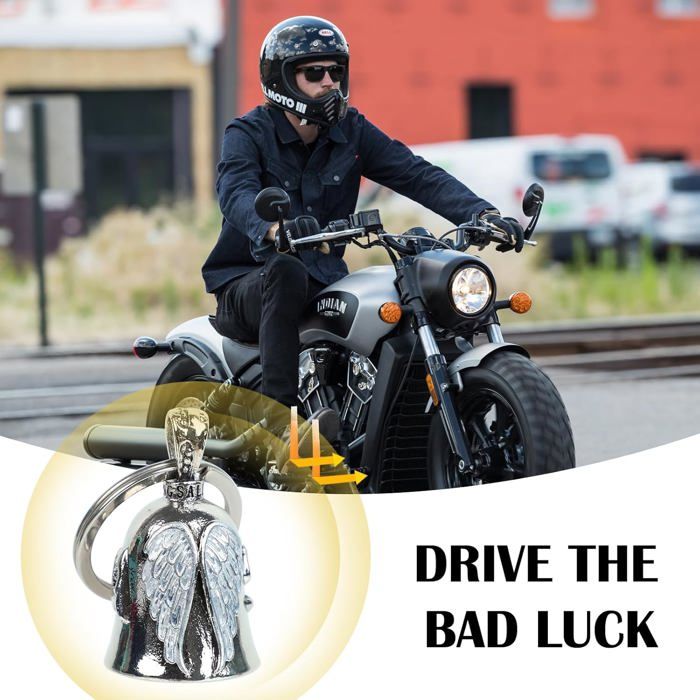 Lot De 2 Cloches Guardian Bell – Acier Inoxydable, Porte-bonheur – Pour Moto, Vélo, Porte-clés