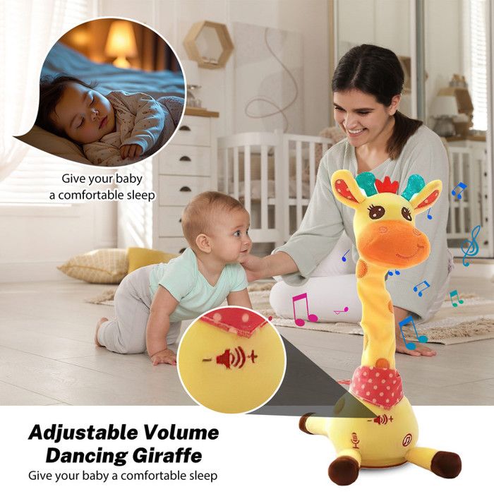 Jouet girafe parlant dansant mignon, répétitif de ce que vous dit avec