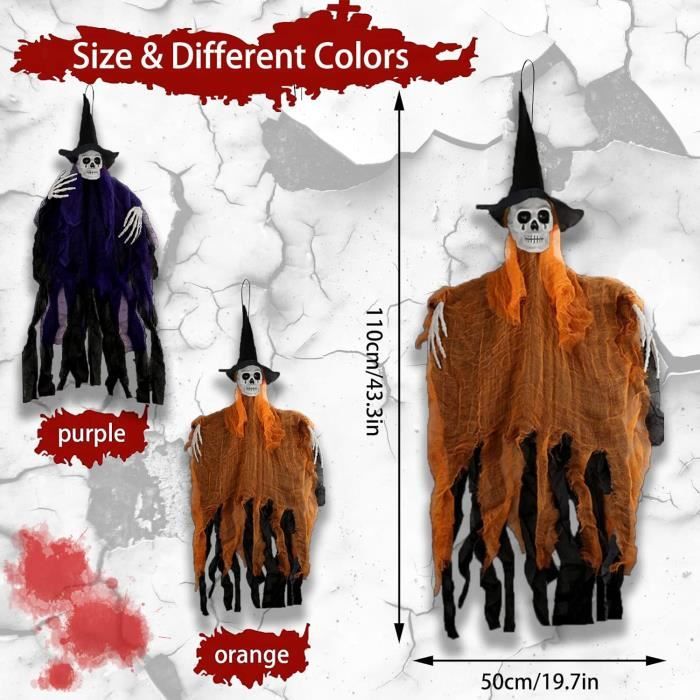 Déco Halloween Effrayante – Fantôme Squelette Faucheuse Suspendu, Pour Jardin, Porte, Fenêtre, Ambiance Horreur