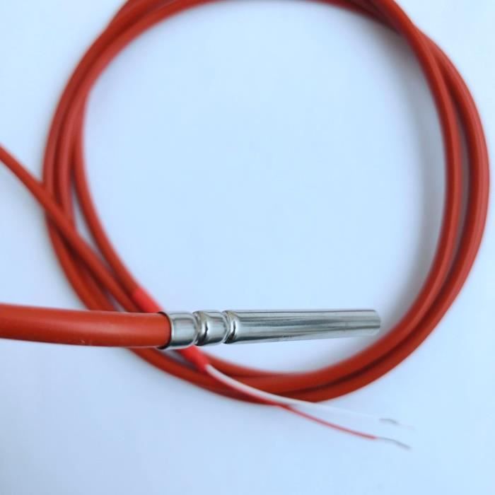 Lot De 2 Capteurs Température PT1000 - Sonde Acier Inox Câble 3m - Plage -55°C à 120°C
