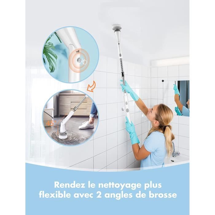 Brosse de nettoyage électrique pour sol, brosse de douche sans fil