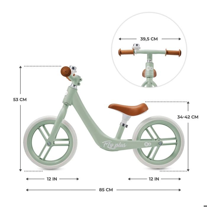 Kinderkraft ETER Draisienne jusqu'à 35 kg, vélo d'apprentissage léger, roues de 12 , cadre en nylon, selle réglable en hauteur, direction limitée Kinderkraft ETER Draisienne jusqu'à 35 kg, vélo d'apprentissage léger, roues de 12 , cadre en nylon, selle réglable en hauteur, direction limitée