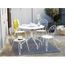 Salon De Jardin 4 Places Table Ronde En Acier Avec Chaises Agatha