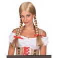 Perruque Heidi pour adulte - Boland - Blonde avec 2 tresses et ruban rouge - Idéale pour soirée déguisée-0
