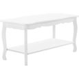 [en.casa] Table Basse Table de Salon en Style Shabby Chic MDF Sapin Laqué Blanc 87,5cm x 40cm x 42cm-0