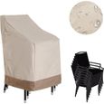 Housse de protection pour chaises de jardin empilables OUTSUNNY - Oxford haute densité 600D - Beige café-0