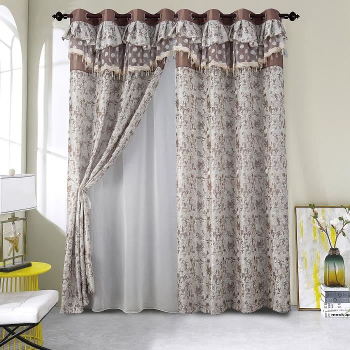 DOUBLE RIDEAUX ORIENTAL - SULTANAT - TAUPE - Achat / Vente ...