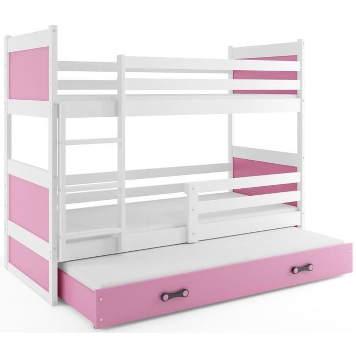 Lit Superpose Rico 3 Places 190x80 Avec Matelas Sommiers Et Tiroir