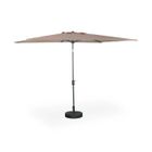 SWEEEK Parasol droit rectangulaire 2x3m - Touquet taupe - mât central en aluminium orientable et manivelle d'ouverture