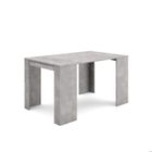 SKRAUT HOME Table console extensible jusqu'à 140 cm, couleur Gris CIMENT, Dimensions fermée : 90x58x77cm, RF2346