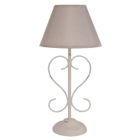 TOSEL Lampe à poser 1 lumière - luminaire intérieur - tissu taupe - Style charme - H39cm L18cm P18cm