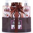 HENRY BRUBAKER BRUBAKER Cosmetics - Coffret de bain & douche - Noix de coco/Fraise - 5 Pièces - Boîte avec couvercle - Idée cadeau