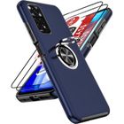 Coque pour Xiaomi Redmi Note 11/11S 4G(6.43") Anneau Support + 2 Protection écran, Antichoc,Camera Anti-Rayures LeYi -Bleu