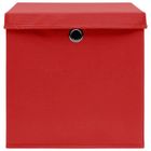 Boîtes de rangement et couvercles 10 pcs Rouge 32x32x32cm Tissu Mothinessto LY6800
