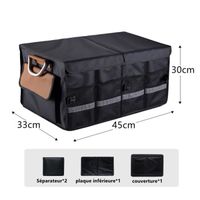 Boîte de rangement de coffre de voiture 43L, sac de rangement pliable, boîte de rangement de coffre de voiture portable, noir