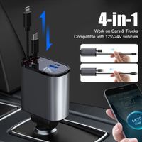 100W Chargeur rapide voiture allume-cigare quick charge 3.0 2-port USB adaptateur prise allume cigare pour iPhon iPad Android