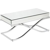 Table basse - Vivenla,com - NOVE - Argenté - Design - Acier inoxydable poli - Bois MDF - Miroir