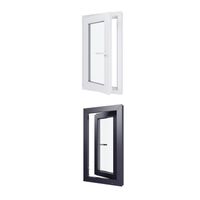 Fenetre PVC - LxH 500x900 mm - Triple vitrage - Blanc intérieur - Anthracite extérieur - Ferrage Gauche