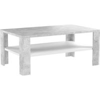 Table basse - Vicco - béton blanc - rectangulaire - 100 cm - classique - intemporel