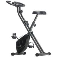 Vélo d'appartement pliable Skandika Foldaway X-1000 - 8 niveaux de resistance - Inertie 2,6 kg - Jusqu'à 130 KG - Noir