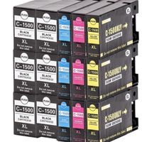Cartouches d'encre Compatibles PGI-1500 XL pour Canon Maxify MB 2350/2050 - Pack de 15 - Multi-couleurs