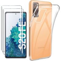 Coque Samsung Galaxy S20 FE 5G 6 5"+2 x verre trempé transparente et cristaux protection d'écran TPU Silicone Soft Gel CovTT
