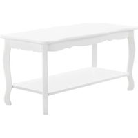 [en.casa] Table Basse Table de Salon en Style Shabby Chic MDF Sapin Laqué Blanc 87,5cm x 40cm x 42cm