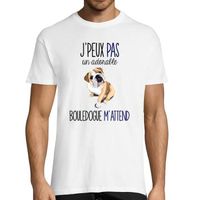 Bouledogue Anglais | Désolé je peux pas | T-shirt Homme col Rond Humour Fun Drôle et Mignon - Collection Animaux et races de chiens 