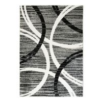 UNDERGOOD ARCHY - Tapis effet laineux motifs arches gris 160 x 230 cm