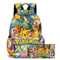 Pokemon Sac à dos 2 pièces pour enfants avec sac à dos et trousse à crayons,pour garçons et filles