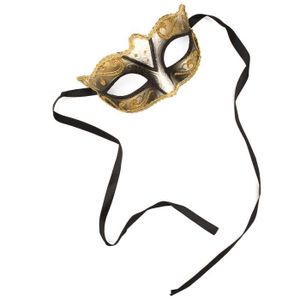 Gold Masque Yeux Brillant sur bâton Masquerade Bal Vénitien Déguisement Super-Héros 