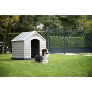 NICHE Niche XL pour chien en plastique beige et marron 99 x 95 x 99cm