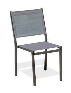 FAUTEUIL JARDIN  Chaise de jardin - DCB GARDEN - TOLEDE - Aluminium et textilène - Gris anthracite