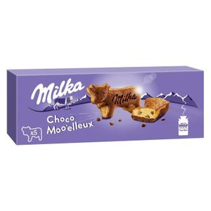 BISCUITS CHOCOLAT LOT DE 6 - MILKA - Choco Moo'elleux Gâteaux aux pépites de chocolat - boîte de 5 sachets - 140 g