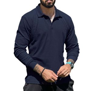 PULL Pull Homme à Col Polo Manches Longues Regular Fit Pull Tricoté en Maille Classique Decontracté Pullover Business Pull - Cyan clair