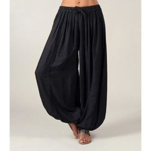PANTALON DE SPORT Pantalon Sarouel Femme en Modal Super Doux pour Yoga - Noir