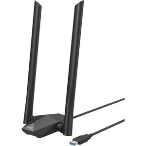 CLE WIFI - 3G BrosTrend Clé WiFi 6 USB Puissante, AX1800 Mbps Adaptateur USB WiFi Longue Portée Antenne à Gain élevé, Bi-Bande Dongle WiFi, 5G58