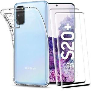 ACCESSOIRES SMARTPHONE Coque Samsung Galaxy S20 Plus + 2 Verres Trempés Protection écran 9H Intégrale Couverture Complète Silicone Ultra Fine Anti-Rayures