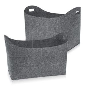 PANIER PORTE BUCHES XMTECH 2X Sac en feutre Gris foncé Cheminée Poche 