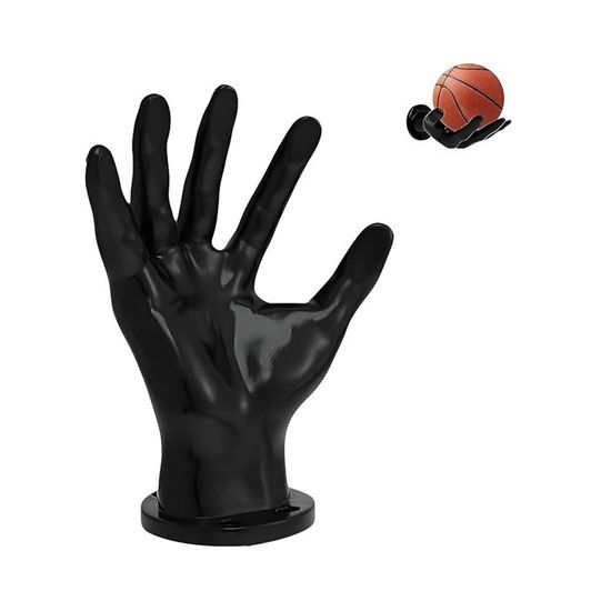 Hahorpa – Lot De 2 Supports Muraux En Forme De Main Pour Ballon – ABS Noir, Fixation Sûre, Déco Sportive Pour Basket, Foot Et Rugby