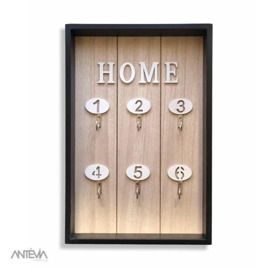 ANTEVIA - Armoire à clés en bois 30 x 20cm beige avec 6 crochets, PLUS DE  10 MODÈLES